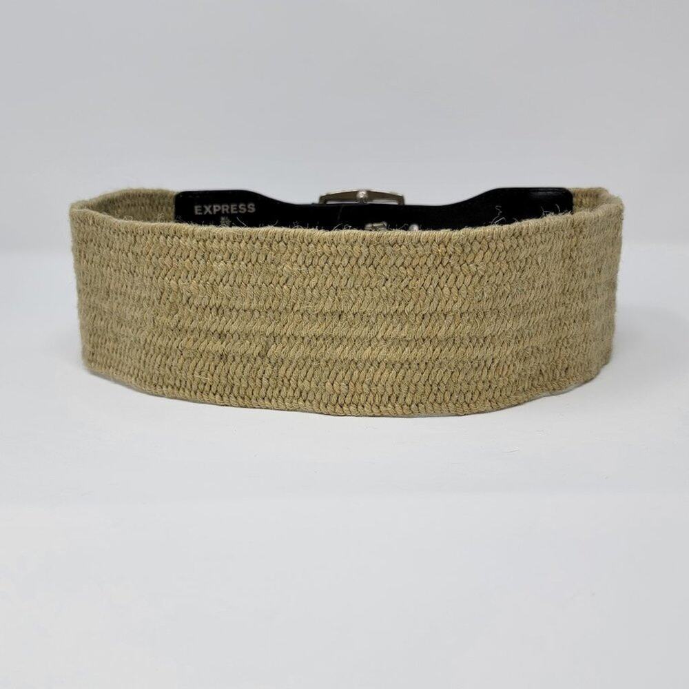 Express Woven Fiber Wide Waist Cinch Belt, M/L - Picture 5 of 9